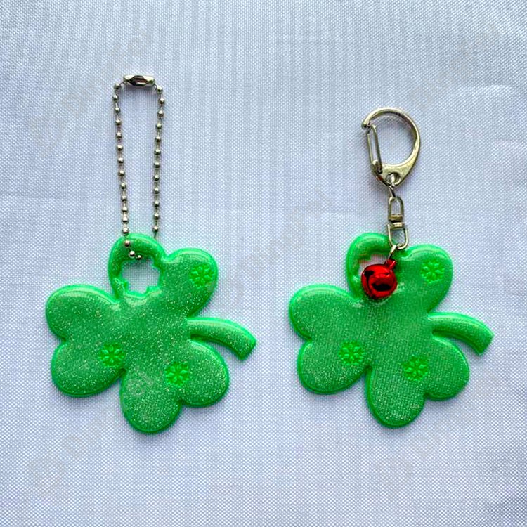 Fluorescent Yellow Star Reflective Soft PVC Keychains - 